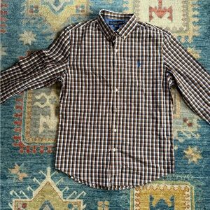 U.S. Polo Assn. Men's Blue and Brown Checkered Shirt
*NEVER WORN*